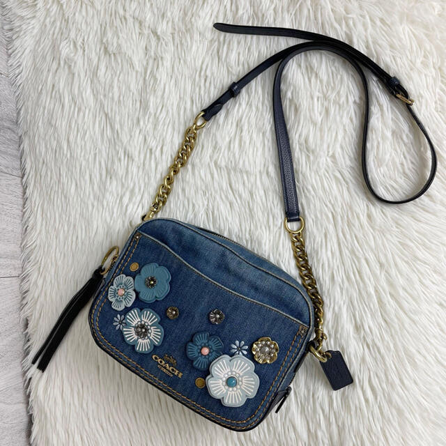極美品♡人気ライン♡コーチ ティーローズ デニム ショルダーバッグ