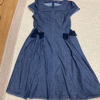 エムズグレイシー(M'S GRACY)のりんご様専用　エムズグレイシーデニム風ワンピース美品(ひざ丈ワンピース)