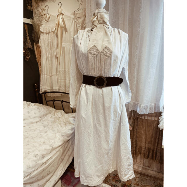 洗礼服　フランスアンティーク　19世紀 ナイトドレス　スモック