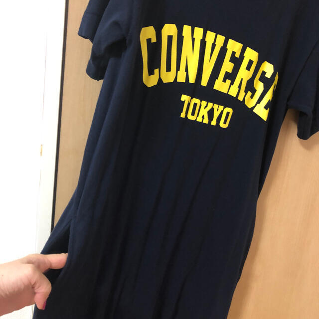 CONVERSE(コンバース)の【れも様専用】CONVERSE TOKYO カレッジ風ロゴワンピース ネイビー レディースのワンピース(ロングワンピース/マキシワンピース)の商品写真