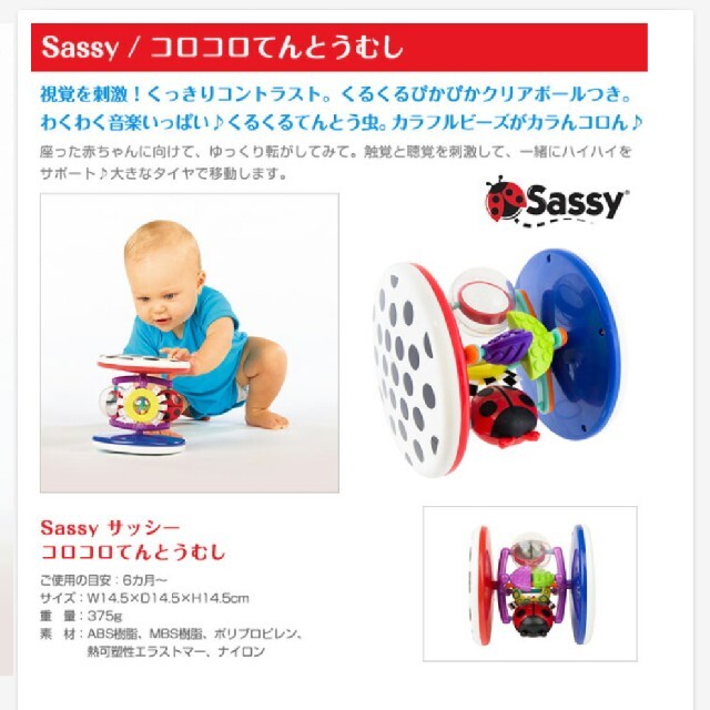 Sassy(サッシー)のSassy 知育玩具 コロコロてんとうむし キッズ/ベビー/マタニティのおもちゃ(知育玩具)の商品写真