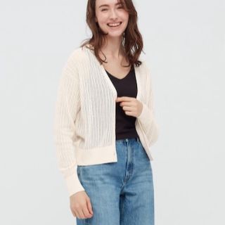 ユニクロ(UNIQLO)のUNIQLO ハイツイストコットンショートカーディガン(カーディガン)