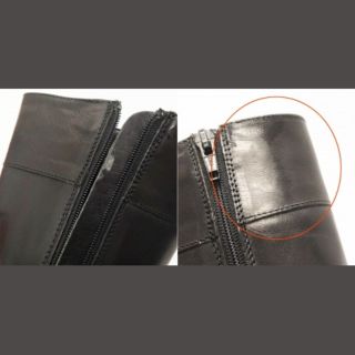 マックスマーラ MAX MARA ミドルブーツ レザー ローヒール 黒 36.5