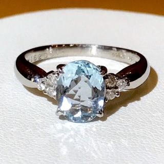 ジュエリーマキ(ジュエリーマキ)の☆ジュエリーマキPt850アクアマリン1.62ct&ダイヤリング☆(リング(指輪))