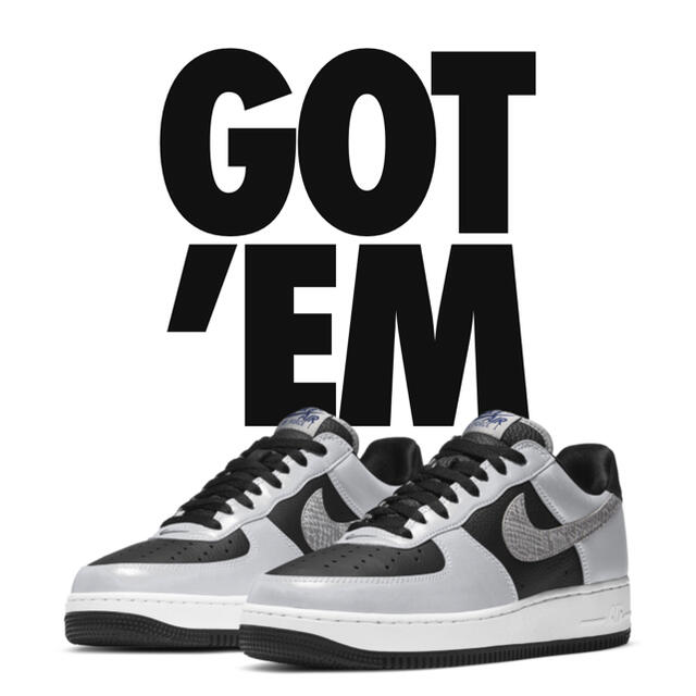NIKE - NIKE AIR FORCE 1 Silver snake 黒蛇 28.0㎝