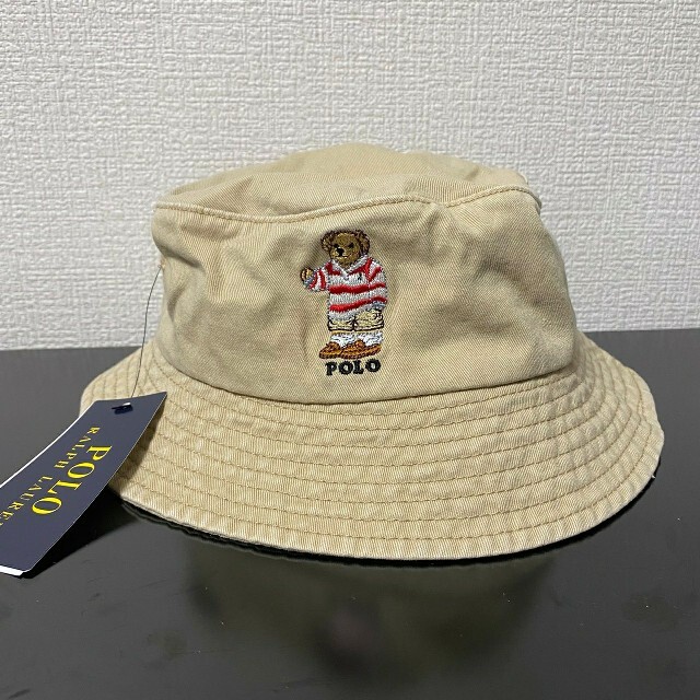 POLO RALPH LAUREN(ポロラルフローレン)の★未使用品★POLO ラルフローレン バケットハット ポロベアー ベージュ レディースの帽子(ハット)の商品写真