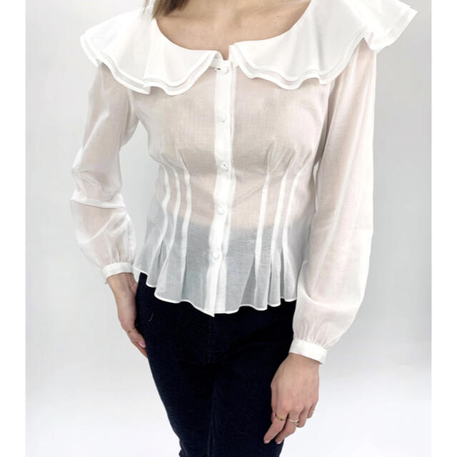 Verybrain(ベリーブレイン)のVB verybarin Double collar blouse  レディースのトップス(シャツ/ブラウス(長袖/七分))の商品写真