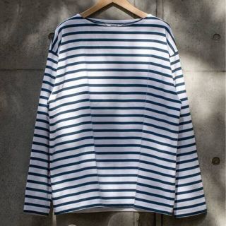 21SS 新品 AURALEE バスクシャツ サイズ4 白 青(Tシャツ/カットソー(七分/長袖))