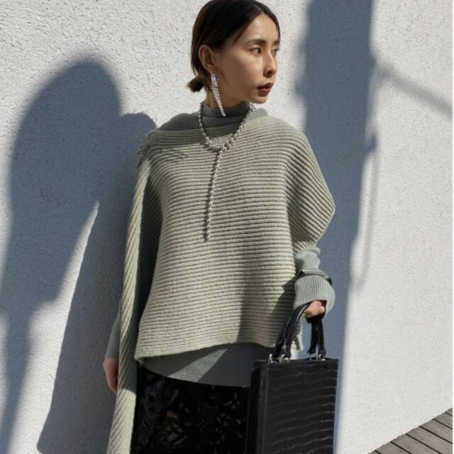 トップスアメリ AMERI 4WAY MUFFLER LAYERED KNIT