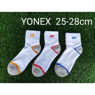 ヨネックス(YONEX)のヨネックス テニスソックス3足組　青、赤、オレンジ 25-28cm 19183Y(ウェア)