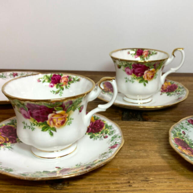 ノリタケ　グレンローズ･プラチナ　Noritake ティーコーヒー５客セット