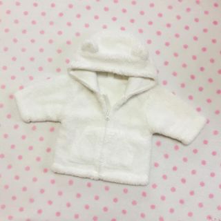 ベビーギャップ(babyGAP)のbaby Gap♡フードくま耳cute♡モコモコアウター♡パーカー♡WH♡60(ジャケット/コート)