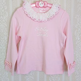 シャーリーテンプル(Shirley Temple)のシャーリーテンプル♥新品タグ付き♥袖ギンガムリボンカットソー♥110cm♥ピンク(Tシャツ/カットソー)