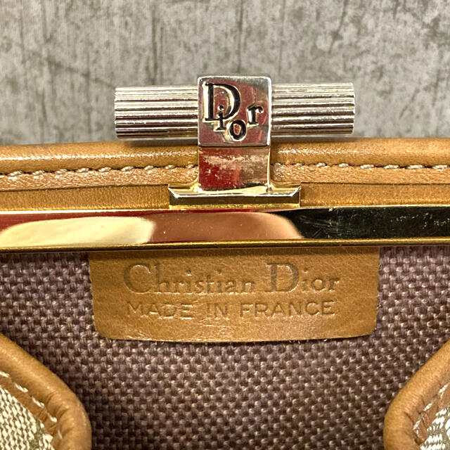 Christian Dior(クリスチャンディオール)のDior クリスチャン ディオール ハニカム柄 がま口 小銭入れ ベージュ レディースのファッション小物(コインケース)の商品写真