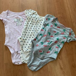 ベビーギャップ(babyGAP)の3枚セット　ロンパース肌着　70(ロンパース)