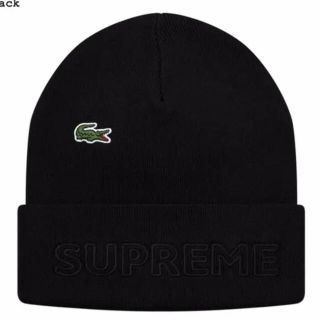 シュプリーム(Supreme)のsupreme lacoste beanie black(ニット帽/ビーニー)