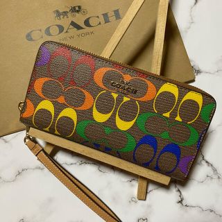 【COACH】コーチ長財布レインボー シグネチャー (C4537)