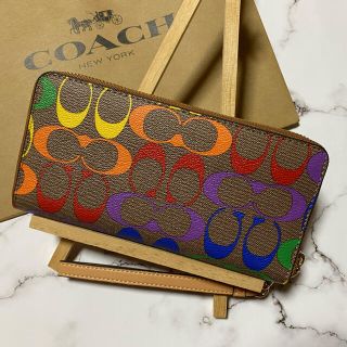 COACH - 【COACH】コーチ長財布レインボー シグネチャー (C4537)の通販