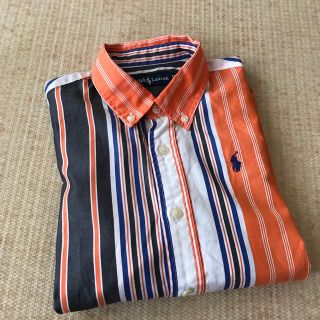 ラルフローレン(Ralph Lauren)の【Ralph Lauren】キッズ 120 長袖 シャツ オレンジ ストライプ(Tシャツ/カットソー)