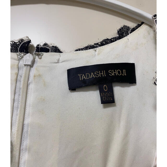 TADASHI SHOJI(タダシショウジ)の【SHOJI TADASHI】フラワーレース ワンピース 白 黒 0 レディースのワンピース(ひざ丈ワンピース)の商品写真