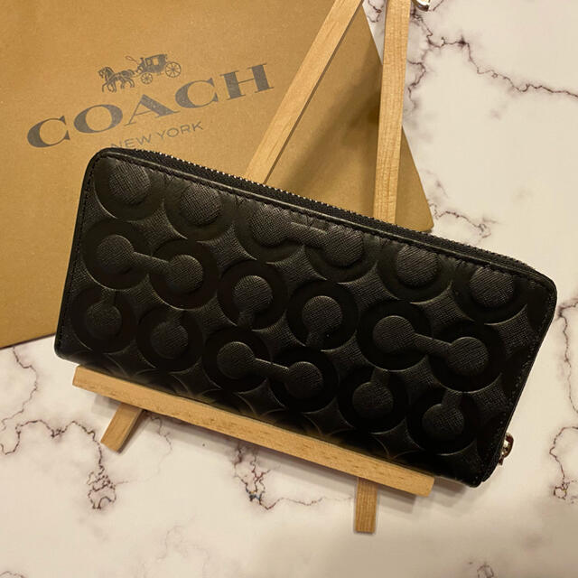 COACH - 【やまよう様専用出品】コーチ長財布オプアートブラック