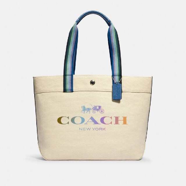 新品◇COACHトートウィズコーチ/キャンバストートバッグ/ショルダーロゴ