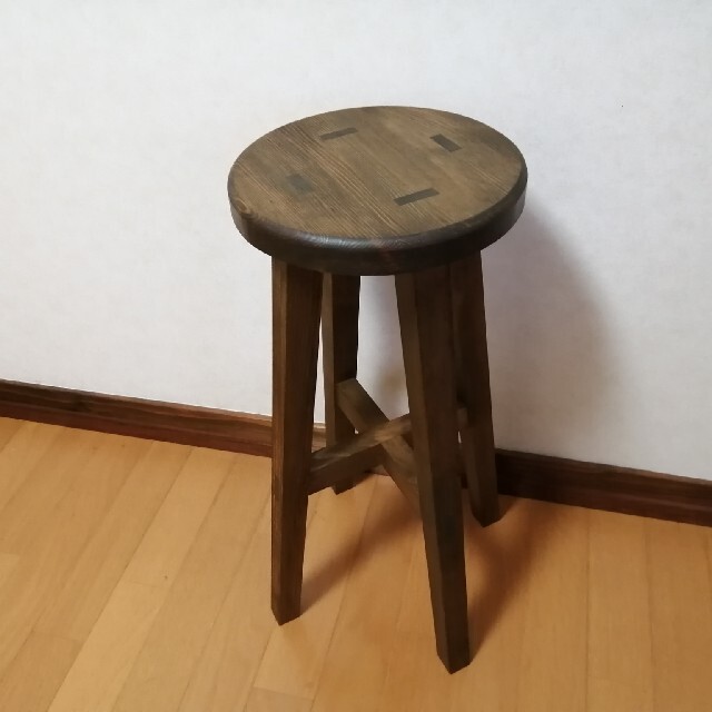 欅材スツール 高さ47cm 丸椅子 stool-