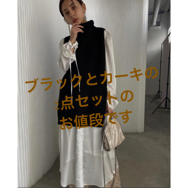 Ameri VINTAGE(アメリヴィンテージ)の【専用】VEST LAYERED SHIRT DRESS レディースのワンピース(ロングワンピース/マキシワンピース)の商品写真