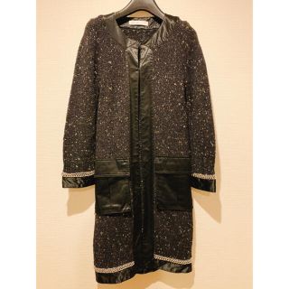 サカイラック(sacai luck)のsacai luck(サカイラック) ノーカラーニットコート(ニットコート)