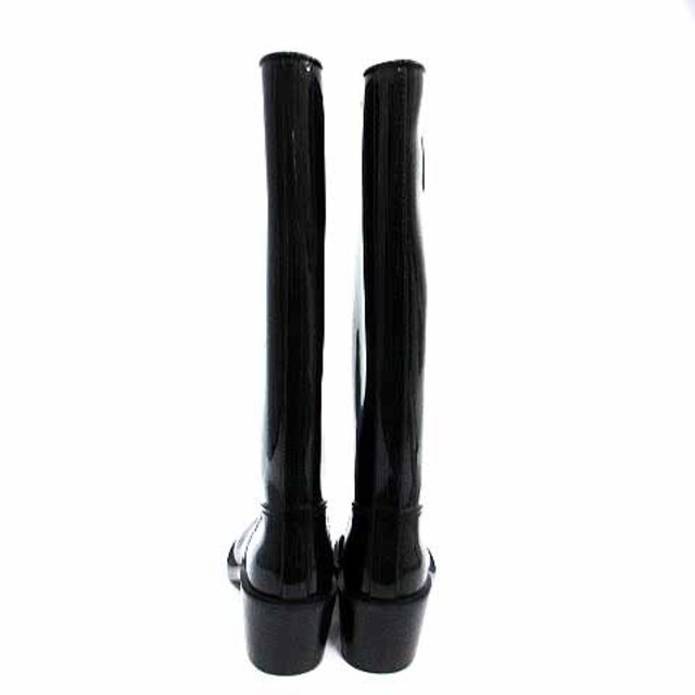 グッチ レインブーツ インターロッキングGG ロング ラバー 37 24cm 黒