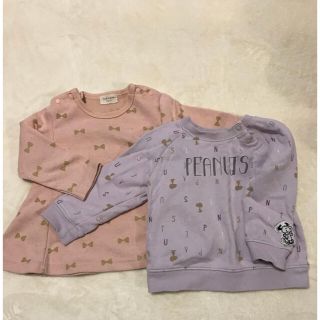 キッズズー(kid’s zoo)のKid’s zoo 女の子　トレーナー　80 ロングTシャツ　ピンク(シャツ/カットソー)