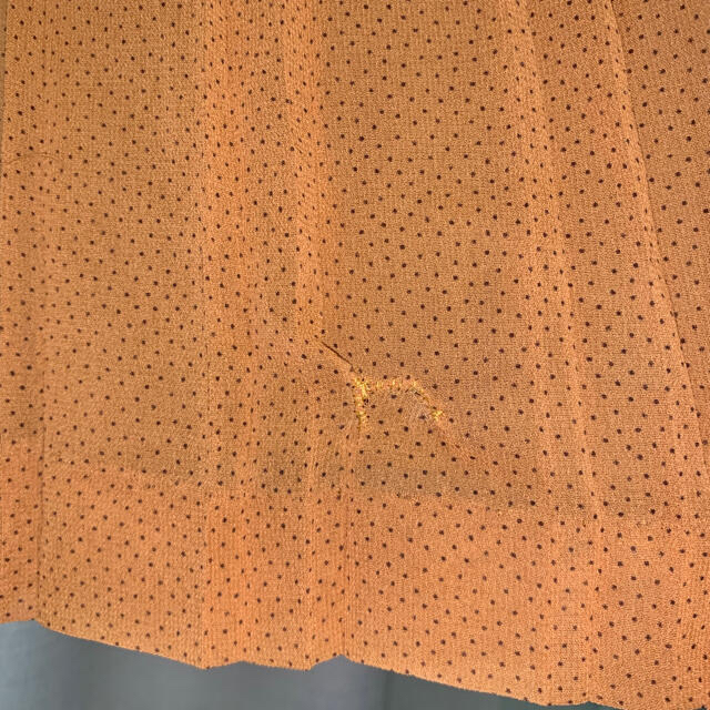 オレンジ 橙 昭和レトロ ドットワンピース レディースのワンピース(ロングワンピース/マキシワンピース)の商品写真