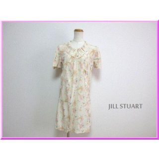 ジルスチュアート(JILLSTUART)のJILL STUART collection★シルク花柄半袖ワンピース★サイズ0(ミニワンピース)