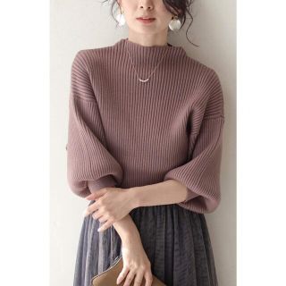 カワイイ(cawaii)の新品　FRENCH PAVE　袖ポワンとネックのリブ　ニット　セーター　トップス(ニット/セーター)