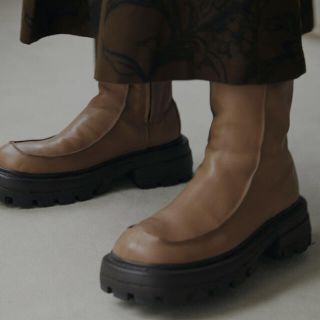 Ameri◇新品 SHARK SOLE SQUARE BOOTS ブラウン L-