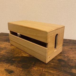 木製　ケーブルBOX  配線隠し(ケース/ボックス)