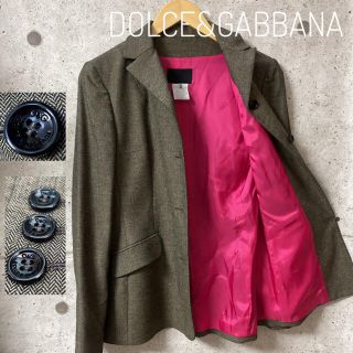 ドルチェアンドガッバーナ(DOLCE&GABBANA)の【超希少】DOLCE&GABBANA テーラードジャケット 裏地ピンク(テーラードジャケット)