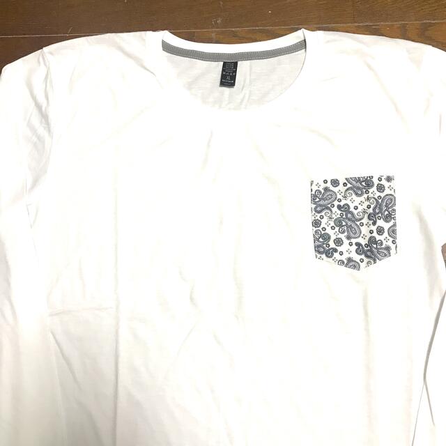 ペイズリーポケット付きプレーンロングスリーブTシャツ メンズのトップス(Tシャツ/カットソー(七分/長袖))の商品写真