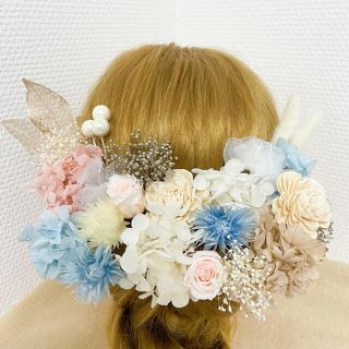 髪飾り　ドライフラワー　ヘッドドレス　ヘッドパーツ　卒業式　結婚式　前撮り(ヘッドドレス/ドレス)