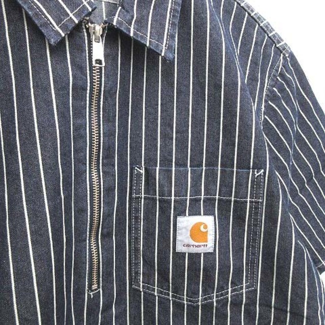 carhartt(カーハート)のカーハート carhartt ワークシャツ 半袖 デニム ストライプ L  メンズのトップス(シャツ)の商品写真