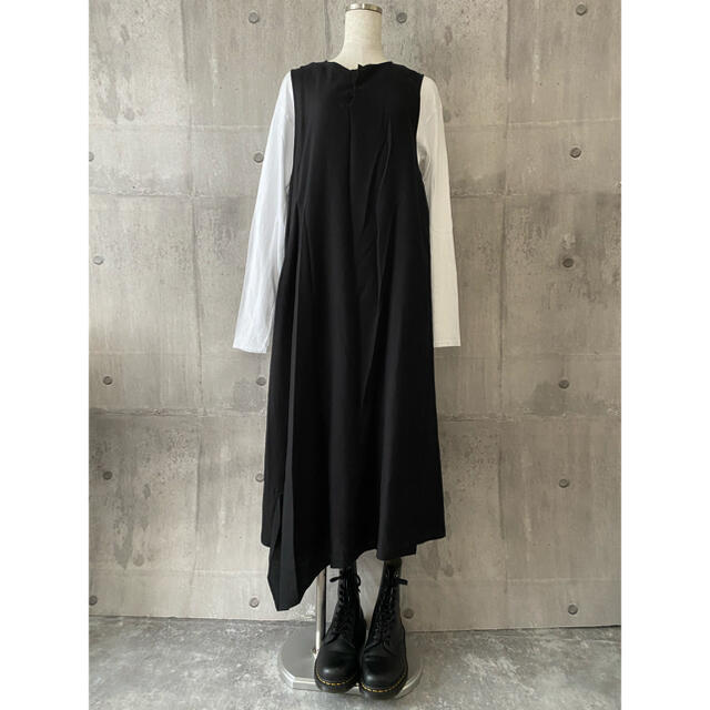 Yohji Yamamoto(ヨウジヤマモト)の定価60500円 美品 ヨウジ テンセル アシンメトリーワンピース #［897］ レディースのワンピース(ロングワンピース/マキシワンピース)の商品写真