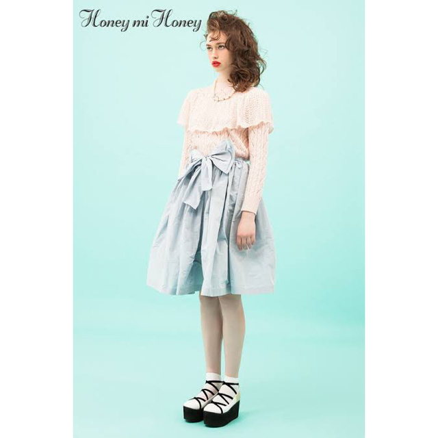 Honey mi Honey(ハニーミーハニー)のHONEY MI HONEY リボンタフタスカート レディースのスカート(ひざ丈スカート)の商品写真