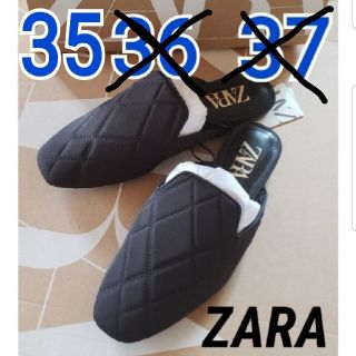 ザラ(ZARA)のZARA　(35)　キルティング　フラットサンダル　ミュール　スリッポン(サンダル)