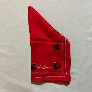 ルルギネス(LULU GUINNESS)のルルギネス　ハンカチ　中古品　レッド　#1026(ハンカチ)