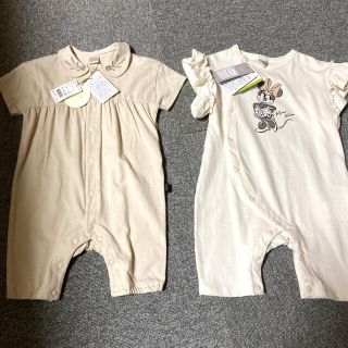 フタフタ(futafuta)のカバーオール新品　80 女の子　2枚セット(カバーオール)