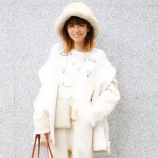 若槻千夏 WCJ ワイヤー入り フェイクファー ハット 帽子 ベージュの