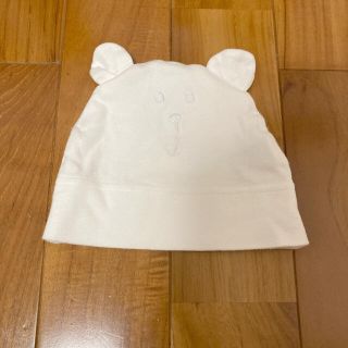 ベビーギャップ(babyGAP)の美品　ベビーギャップ　帽子　クマ　白　耳つき　綿(帽子)