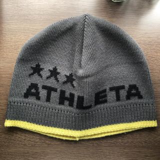 アスレタ(ATHLETA)の■ 新品　アスレタ　ニット帽 ニットキャップ　グレー　イエロー　黄色(ニット帽/ビーニー)