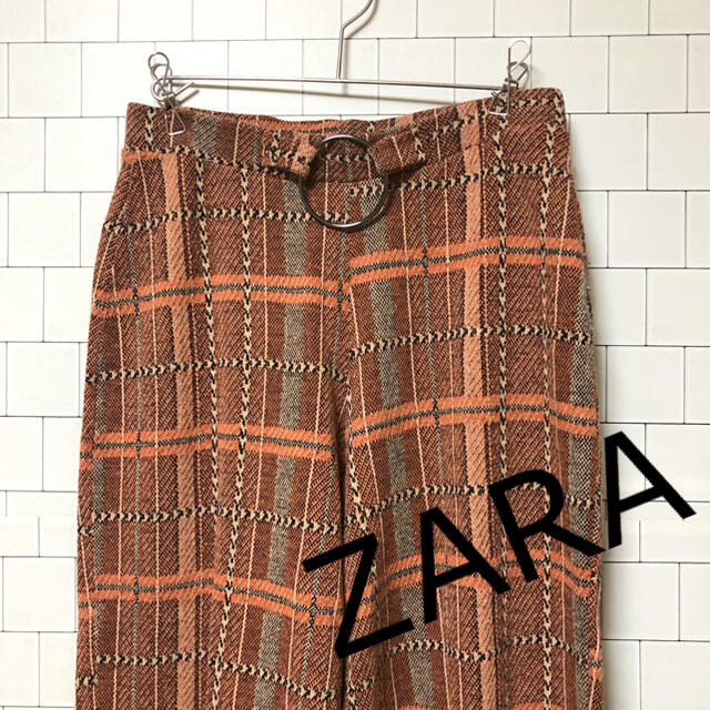 ZARA(ザラ)の【モロッコ製】ZARA  ワイド パンツ  ズボン チェック レディースのパンツ(カジュアルパンツ)の商品写真