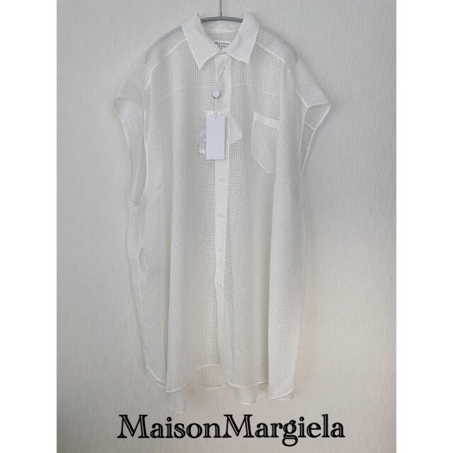 から厳選した - MM6 【新品】MaisonMargiela シースルーチュニック シャツワンピース  ひざ丈ワンピース